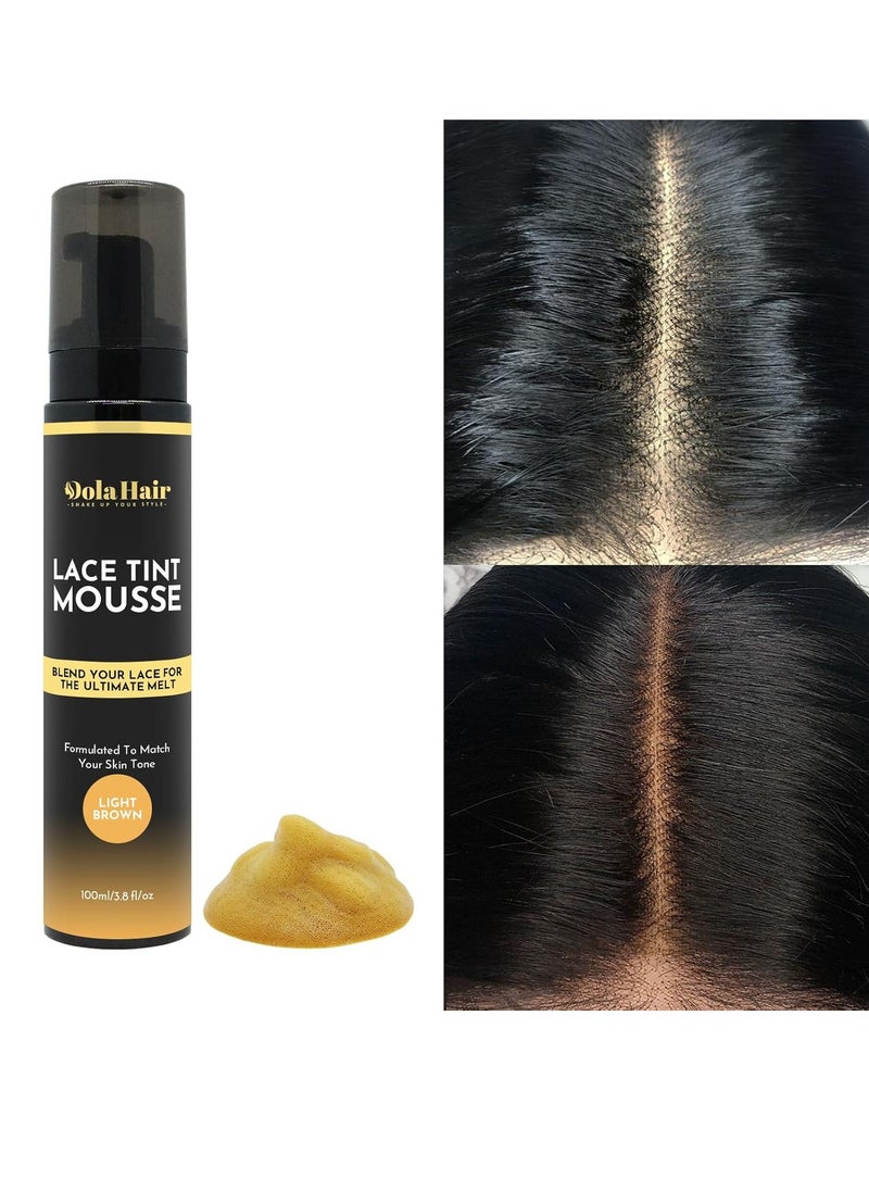 Dolahair Lace Tint Mousse and Spray for Wigs - Melt Medium Brown and Light Brown Foam for Lace Frontal Wigs