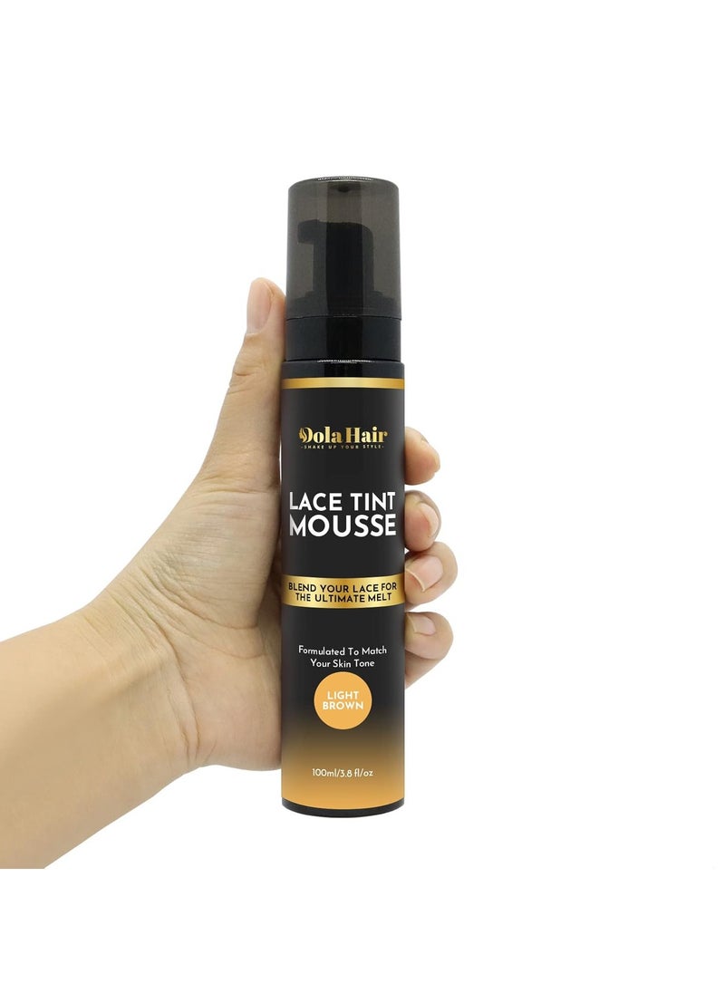 Dolahair Lace Tint Mousse and Spray for Wigs - Melt Medium Brown and Light Brown Foam for Lace Frontal Wigs