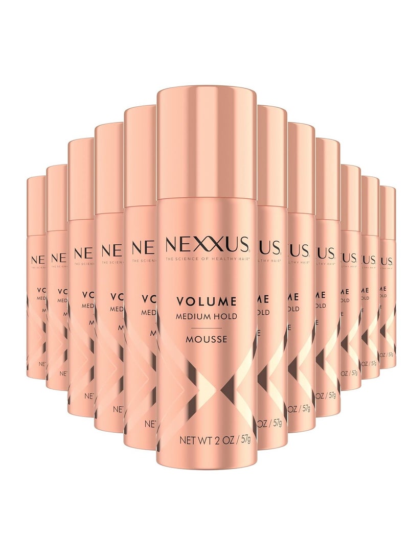 Nexxus Hair Mousse Travel & Trial Volumizing Foam, Volume 12 Count Volumizing Mousse Styling 2 oz