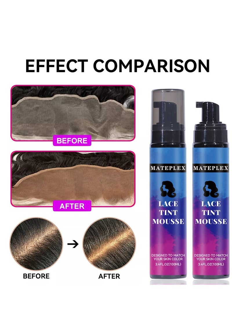 Lace Tint Mousse for Lace Wig Grids, Tinting Foam, Melting Hair Mousse for Your Lace Hair Wig and All Hair Types (Light Brown)