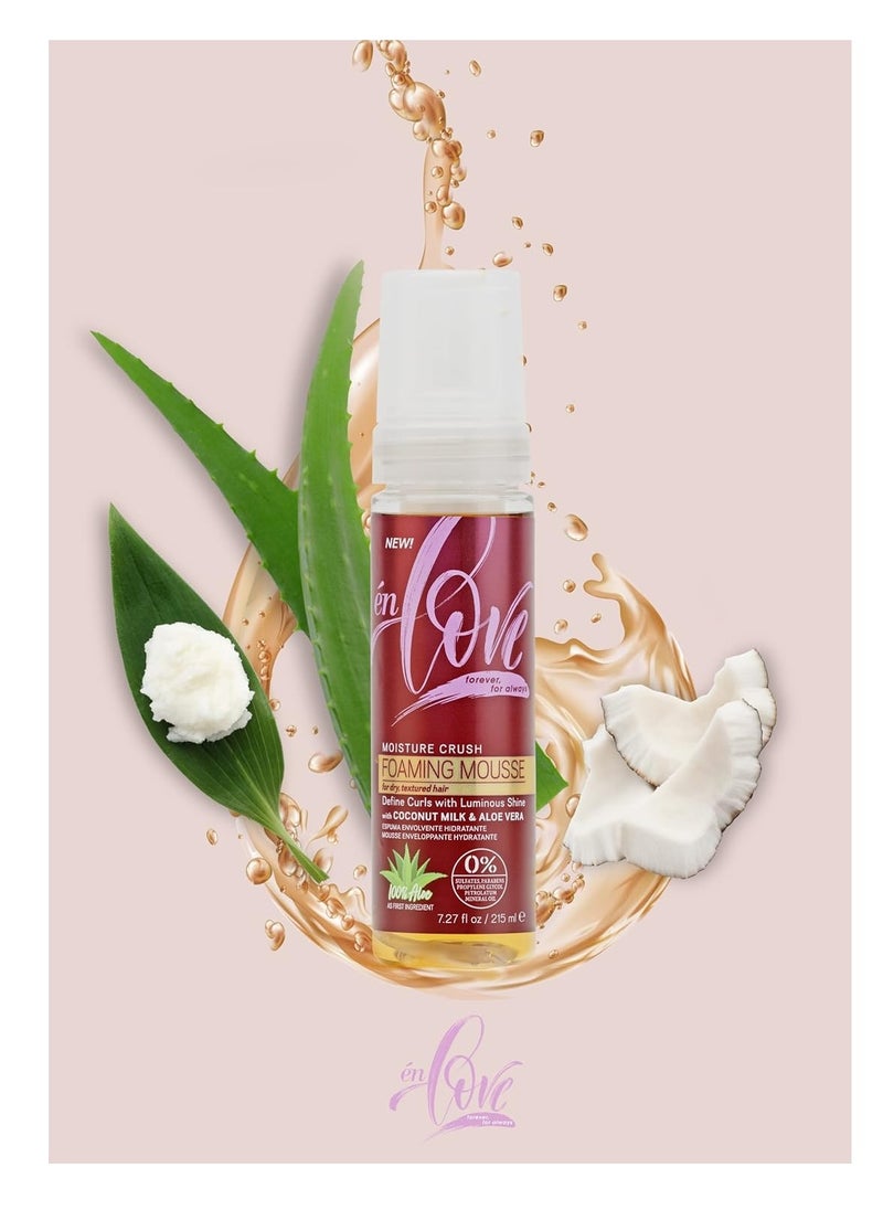 Moisture Crush Foaming Mousse | Organic Coconut Milk | Deep Moisture & Shine | Soft Wraps, Defines Curls, Braid Twist & Locs | Anti-Breakage | Reduces Frizz | Promotes Growth | 7.27oz
