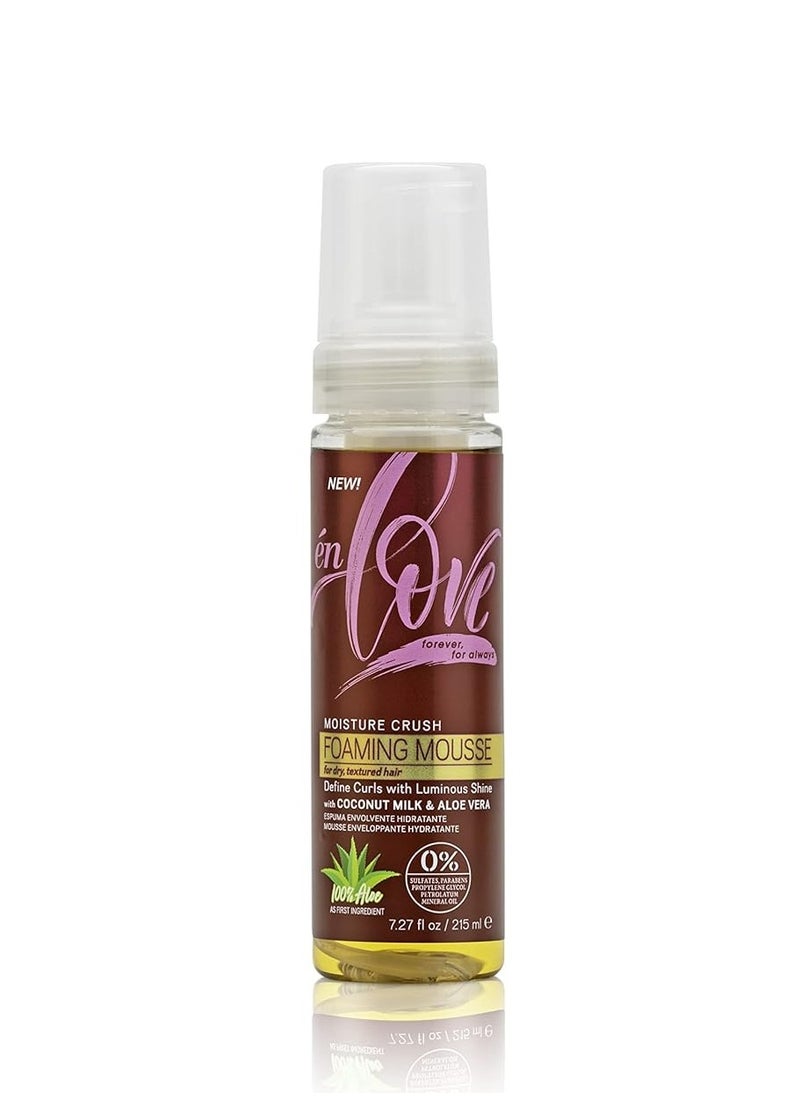 Moisture Crush Foaming Mousse | Organic Coconut Milk | Deep Moisture & Shine | Soft Wraps, Defines Curls, Braid Twist & Locs | Anti-Breakage | Reduces Frizz | Promotes Growth | 7.27oz