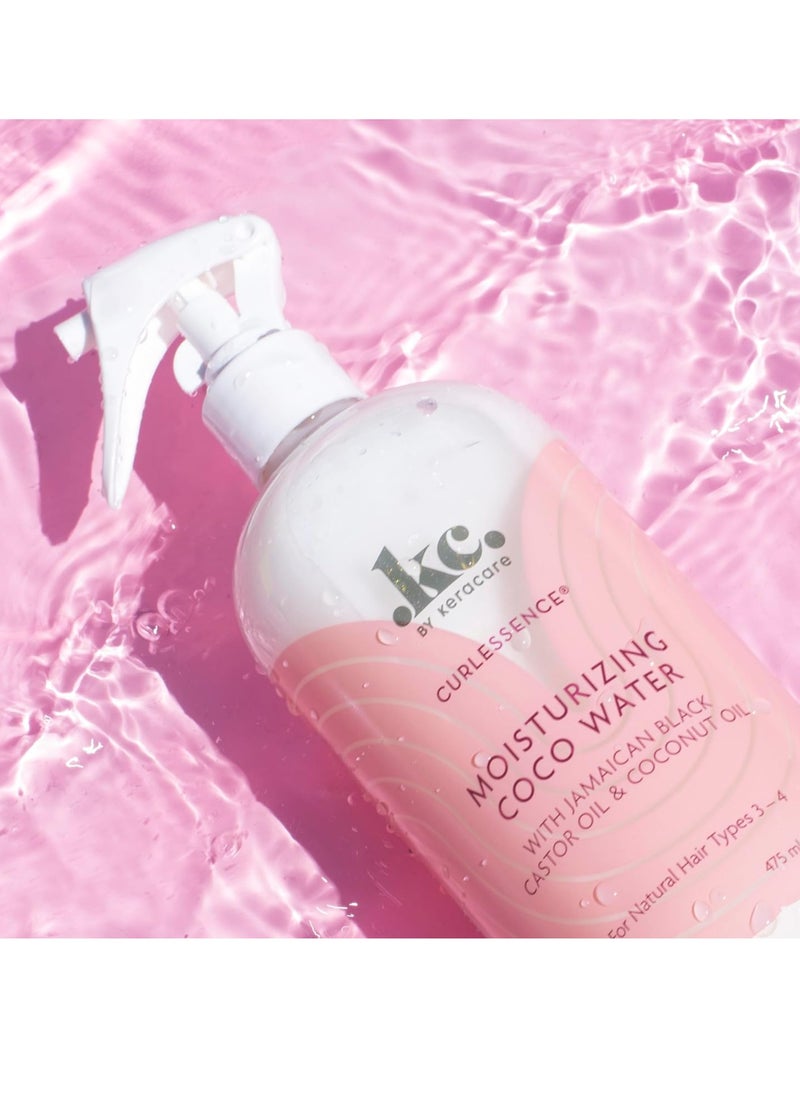 KeraCare Coconut Water - 16 oz - Light Hair Refresher Spray - Moisturizing and Hydrating - with Jamaican Black Castor Oil and Coconut Oil