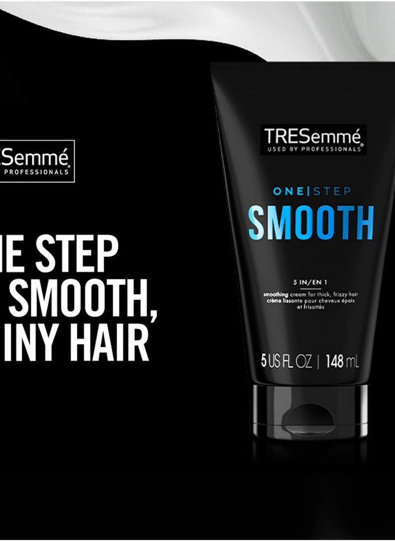TRESemmé Hair Smoothing Cream 2-Pack – One Step Smooth 5-in-1 Anti-Frizz Hair Products for Thick Hair, Heat Protectant, 5 Oz Ea