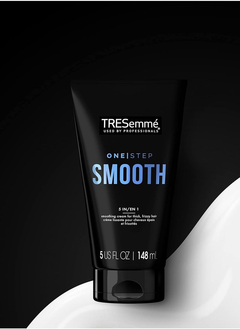 TRESemmé Hair Smoothing Cream 2-Pack – One Step Smooth 5-in-1 Anti-Frizz Hair Products for Thick Hair, Heat Protectant, 5 Oz Ea