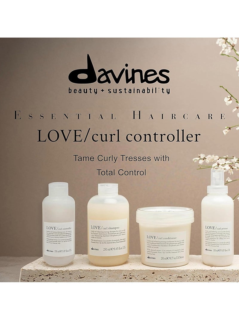 Davines LOVE Curl Cream, Weightless Curl Defining Leave-On Serum For Curly And Wavy Hair, Residue-Free Softness and Shine, 5.07 Fl Oz