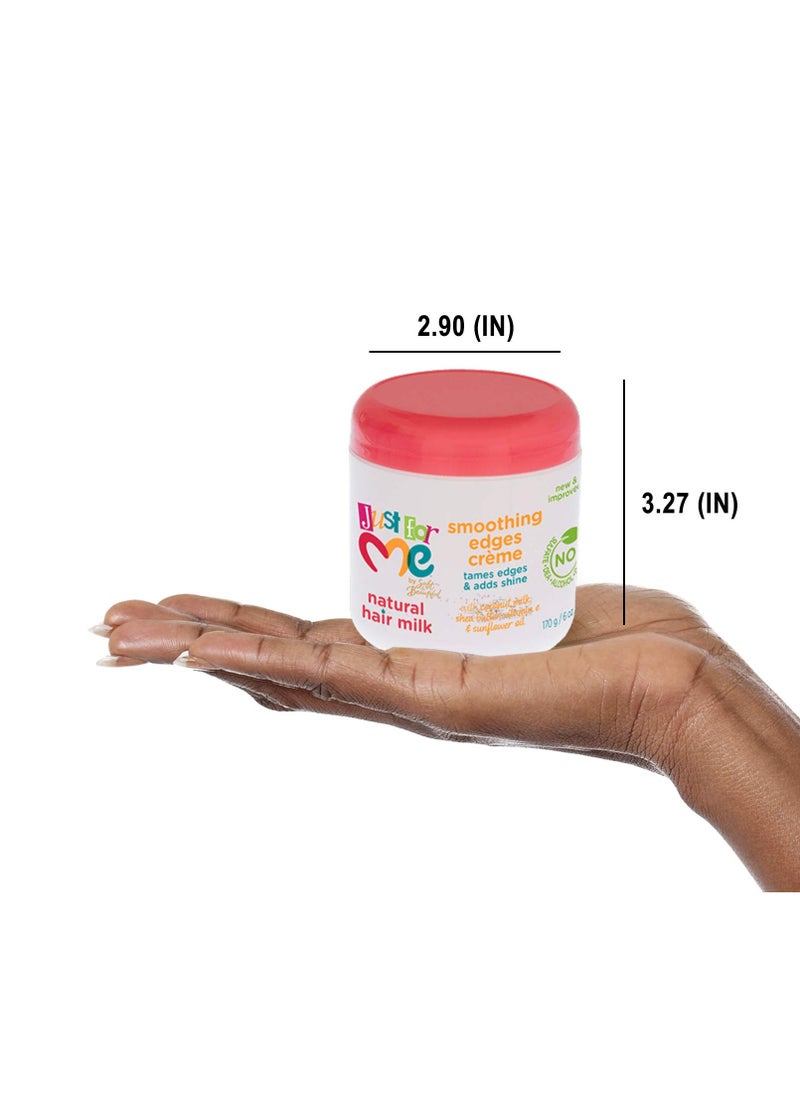 Just For Me Natural Hair Milk Smoothing Edges Creme, Tames Edges & Adds Shine, With Coconut Milk, Shea Butter, Vitamin E & Sunflower Oil, 6 Ounce