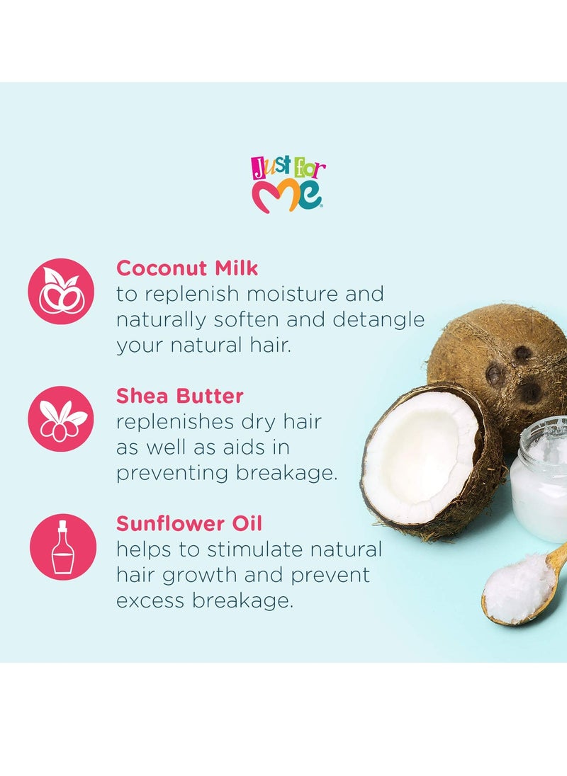 Just For Me Natural Hair Milk Smoothing Edges Creme, Tames Edges & Adds Shine, With Coconut Milk, Shea Butter, Vitamin E & Sunflower Oil, 6 Ounce