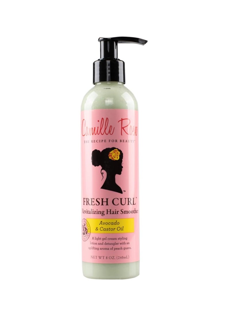 Camille Rose Fresh Curl Hair Styling Lotion & Detangler, with Avocado and Castor Oil, to Moisturize and Promote Hair Growth, for all Hair Types, 8 oz