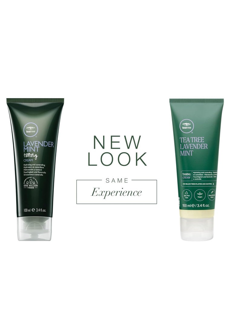 Tea Tree Lavender Mint Taming Cream, Rich Hair Styling Cream, For Coarse, Curly + Dry Hair, 3.4 fl. oz.