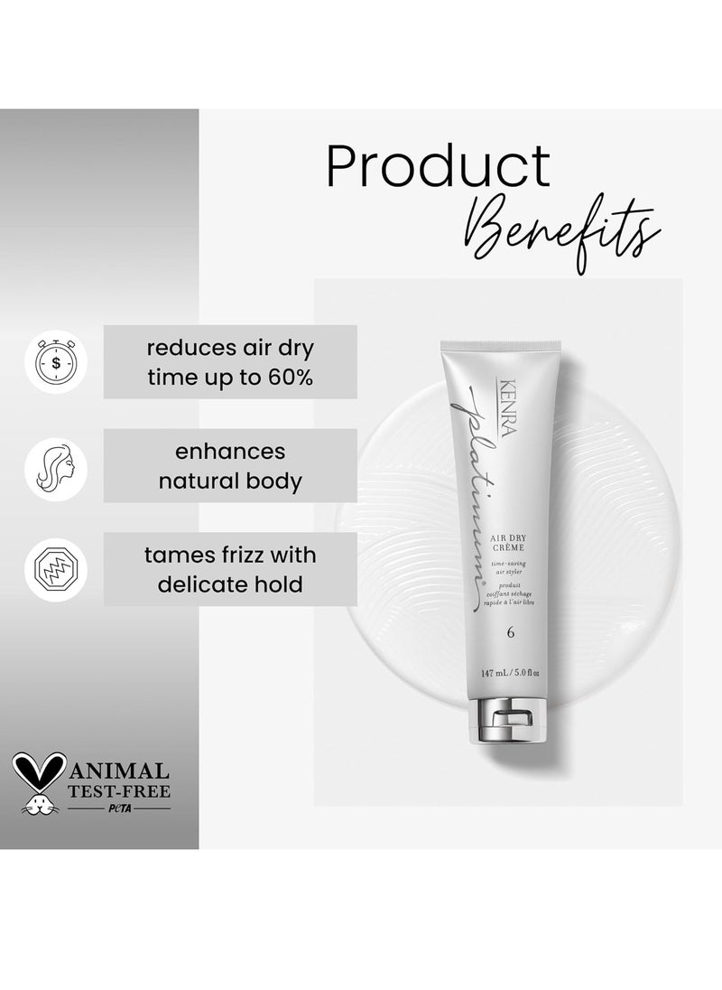 Kenra Platinum Air Dry Crème 6 | Time-Saving Air Styler | Enhances Natural Body | Tames Frizz With Delicate Hold | Natural, Product Free Finish | All Hair Types