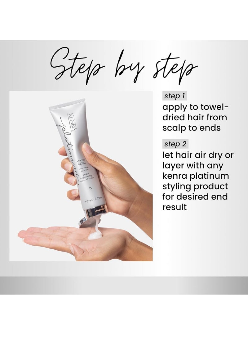 Kenra Platinum Air Dry Crème 6 | Time-Saving Air Styler | Enhances Natural Body | Tames Frizz With Delicate Hold | Natural, Product Free Finish | All Hair Types