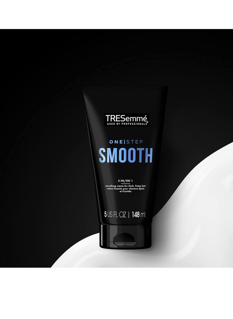TRESemmé Hair Smoothing Cream 2-Pack – One Step Smooth 5-in-1 Anti-Frizz Hair Products for Thick Hair, Heat Protectant, 5 Oz Ea