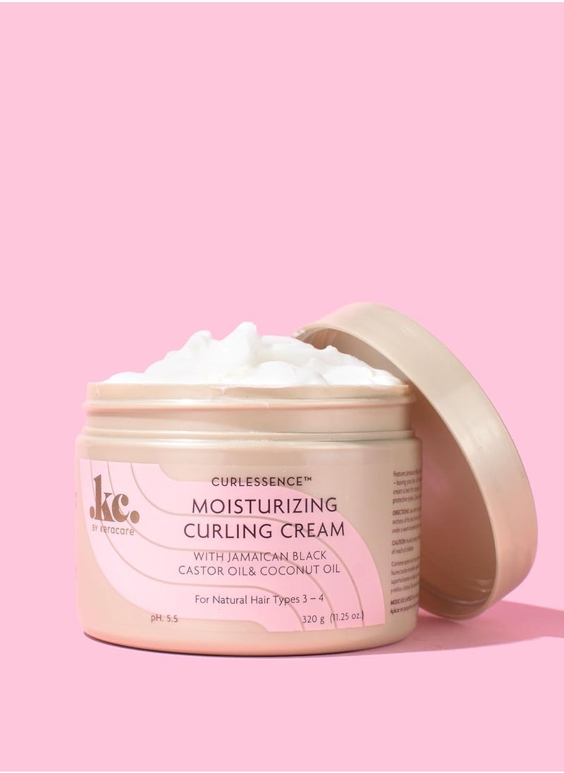 KeraCare CurlEssence Moisturizing Coconut Curling Cream - With Jamaican Black Castor Oil & Coconut Oil - For Curly Hair - SIlicone and Paraben Free - 11.25 oz