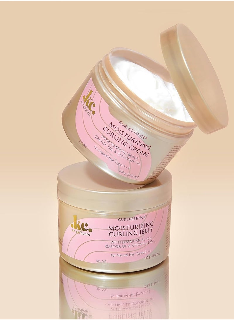 KeraCare CurlEssence Moisturizing Coconut Curling Cream - With Jamaican Black Castor Oil & Coconut Oil - For Curly Hair - SIlicone and Paraben Free - 11.25 oz