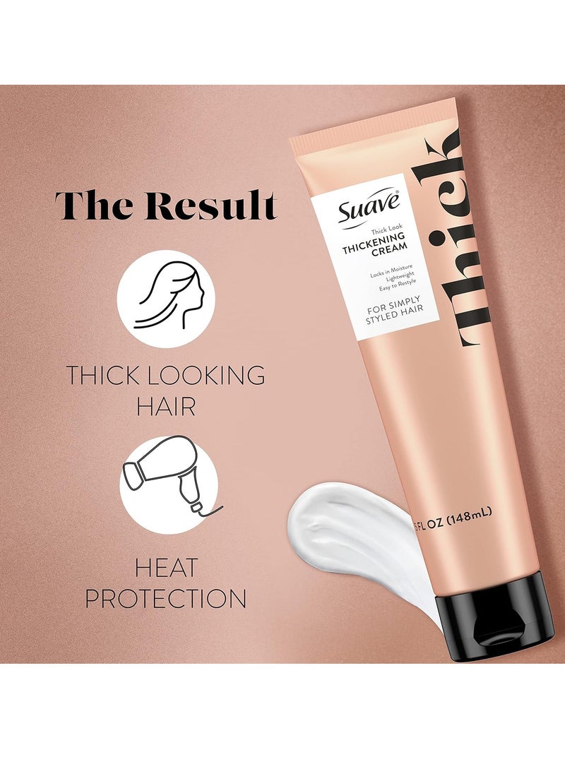 Suave Simply Styled For Thick-looking Hair Thickening Hair Cream, Heat Protectant and Styling Cream 5 oz
