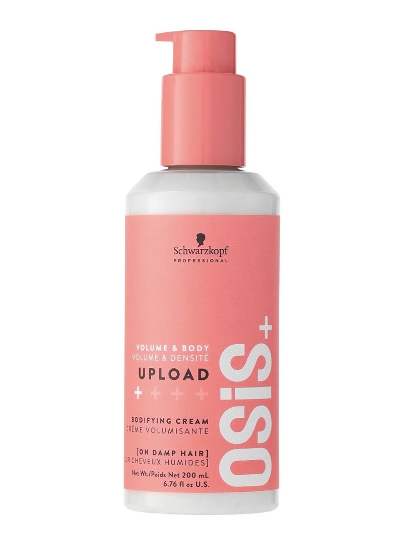 OSiS+ Upload Volume Cream – Lightweight Volumizing Hair Treatment – Conditioning Style Control and Volume Effect - Blow Dry Heat Protection, 6.75 oz