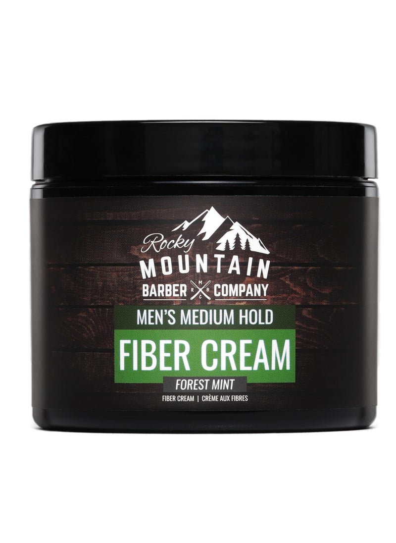 Men’s Fiber Hair Cream - Classic Hair Styling Product with Medium Hold & Shine for Modern and Classic Hairstyles - No Artificial Fragrance - For All Hair Types - Easy to Wash Out - 4 oz