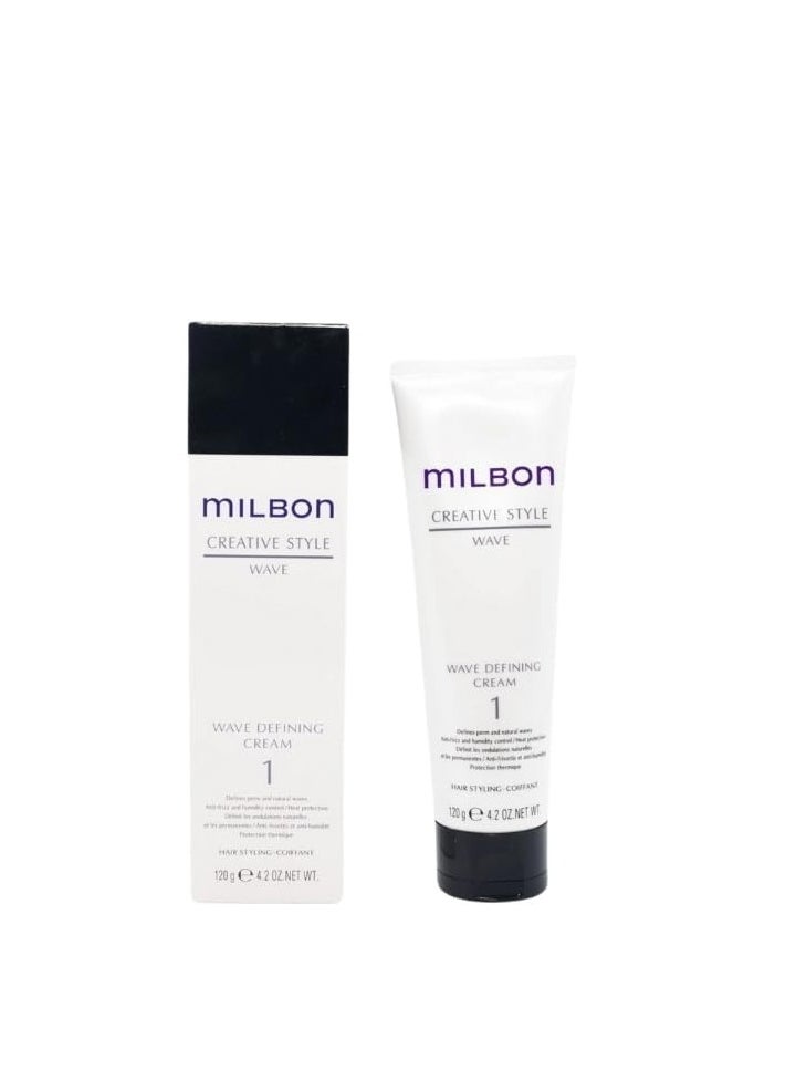Milbon Creative Style Wave Defining Cream 1, 4.2oz