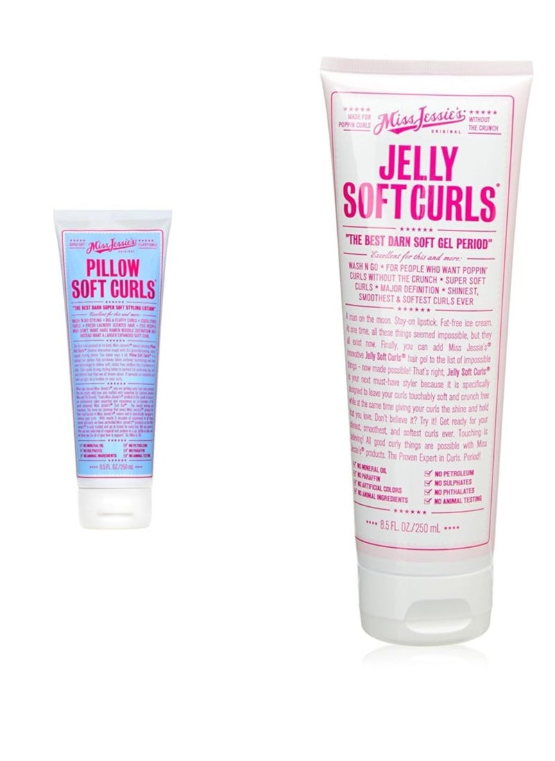 Miss Jessie's Pillow Soft Curls Unisex Lotion 8.5 oz & Jelly Soft Curl Unisex Gel 8.5 oz