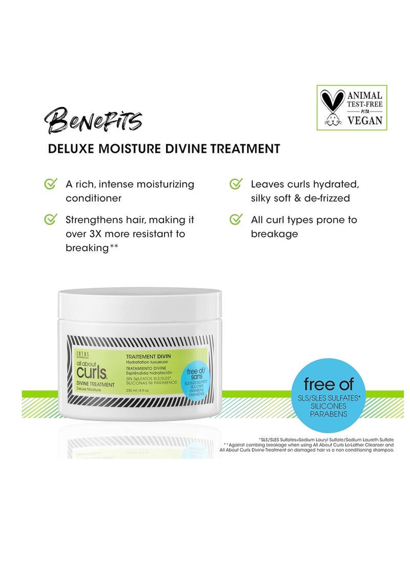 All About Curls Divine Treatment | Deluxe Moisture | Strengthens Hair | 3X Resistance to Breaking | All Curly Hair Types