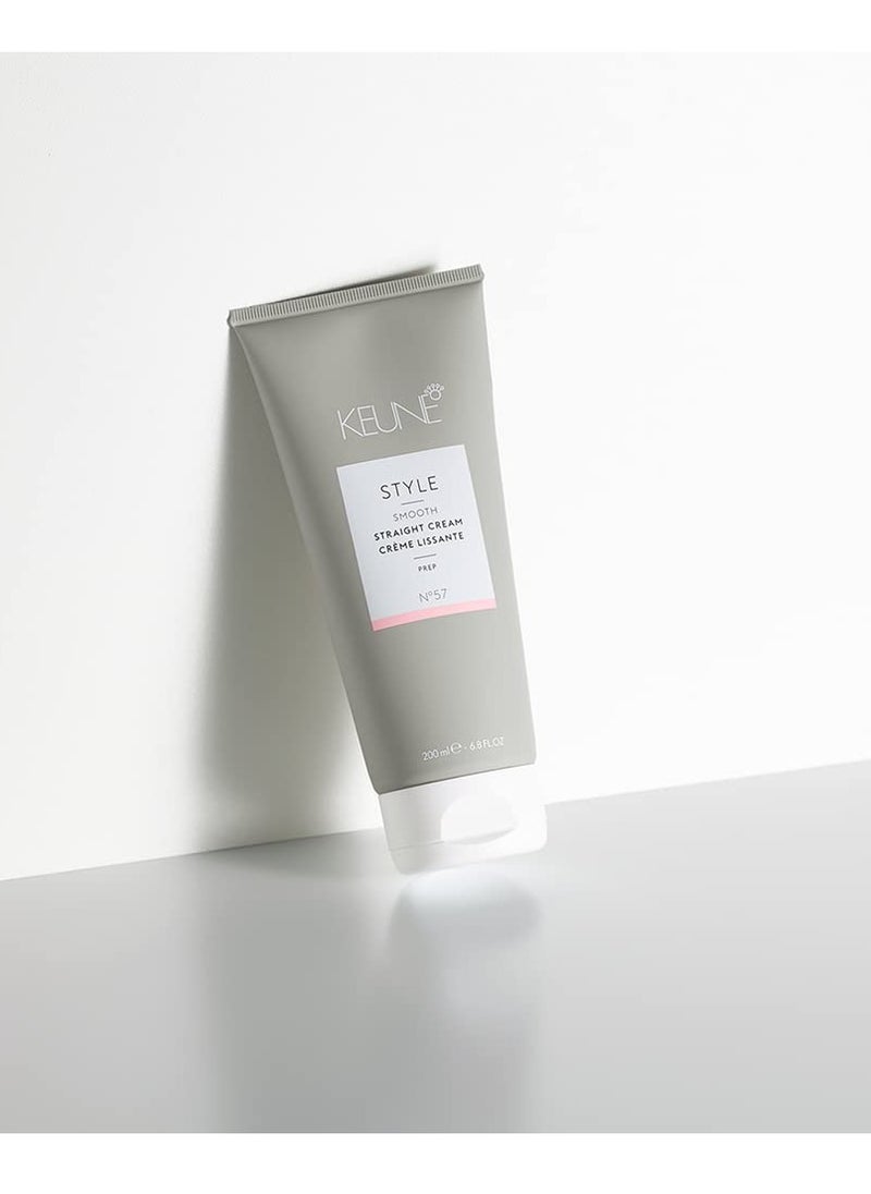Keune Style Straight Cream, Heat-Activated & Anti-Frizz Cream for Smooth Hair, 6.8 Fl Oz