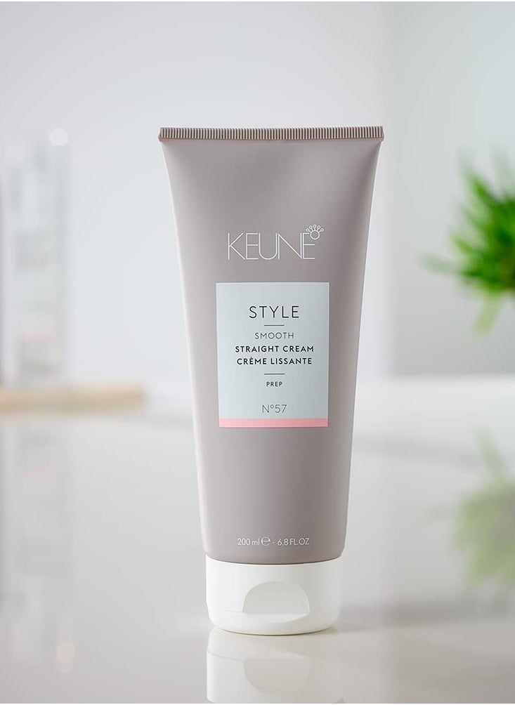 Keune Style Straight Cream, Heat-Activated & Anti-Frizz Cream for Smooth Hair, 6.8 Fl Oz