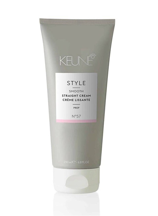 Keune Style Straight Cream, Heat-Activated & Anti-Frizz Cream for Smooth Hair, 6.8 Fl Oz