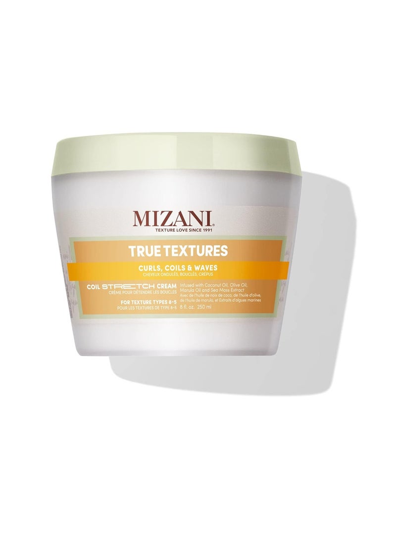Mizani True Textures Coil Stretch Cream | Soft Hold Curl Shaping Cream | Non-Drying| For Curly, Coily Hair