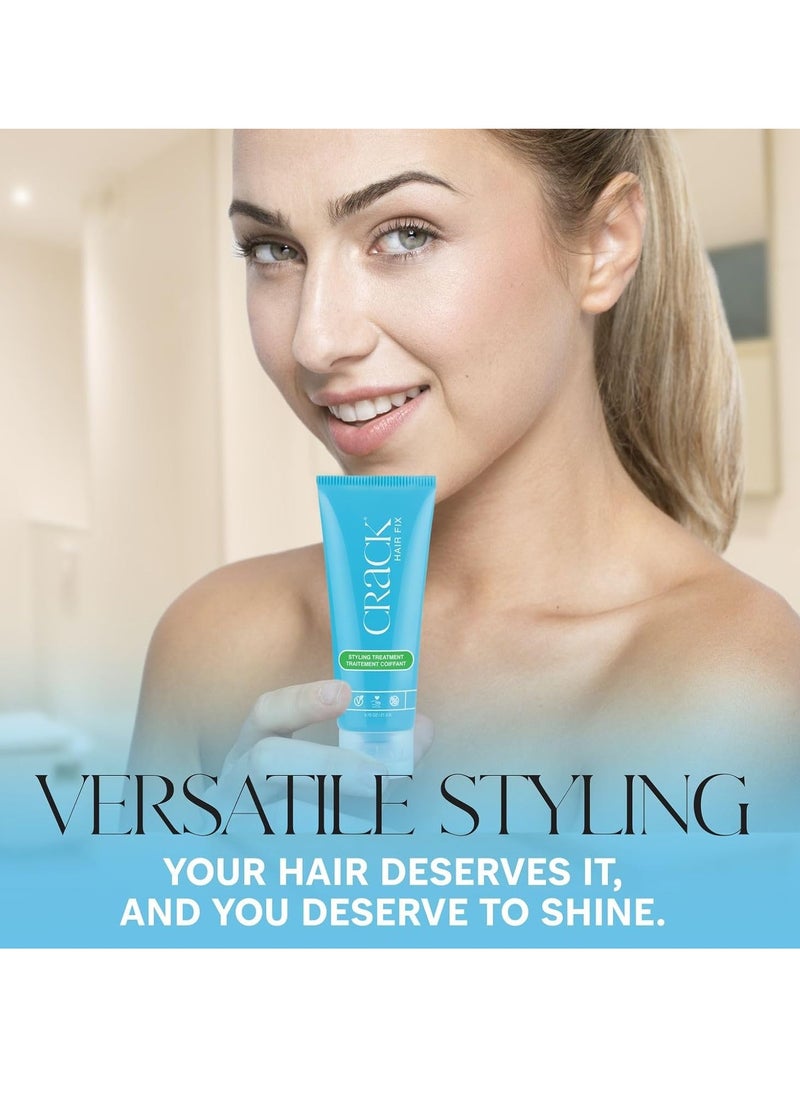 Crack HAIR FIX Styling Creme - Multi-Tasking, Anti-Frizz, Leave-In Styling Aid With Protection from Humidity, Chlorine, Heat Treatments & Sun (.75 oz - PACK OF TWO)