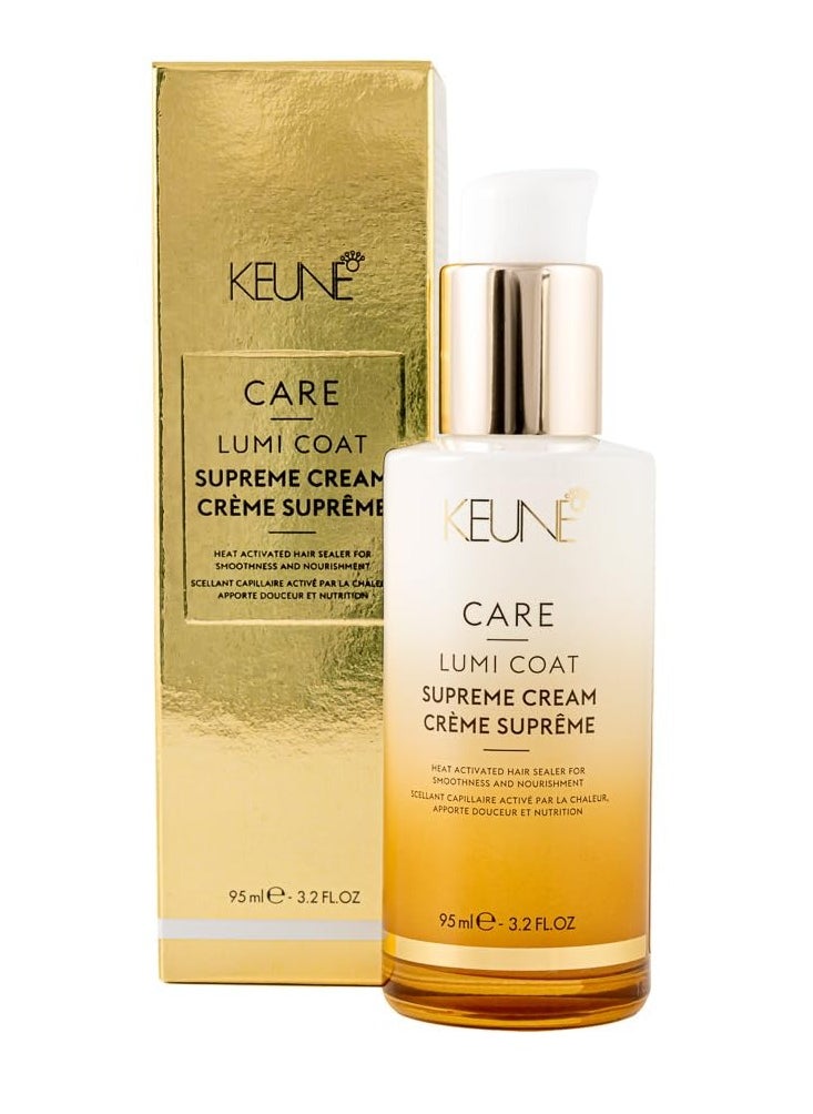 KEUNE Care Lumi Coat Supreme Cream, Moisturizing & Shine-Enhancing Treatment for All Hair Types, 6.8 Fl Oz