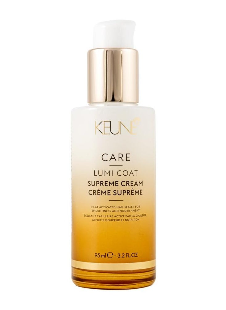 KEUNE Care Lumi Coat Supreme Cream, Moisturizing & Shine-Enhancing Treatment for All Hair Types, 6.8 Fl Oz
