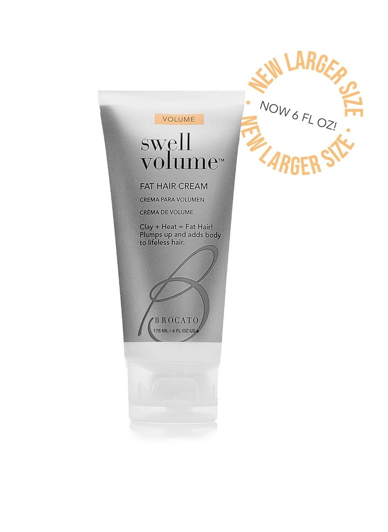 Brocato Swell Volume Hair Cream, 6 Oz: Volumizing & Thickening Cream for Men & Women | Heat Activated Fat Hair Volumizer Cream Plumps, Shapes & Adds Thickness to Thin Hair | Formulated with Clay