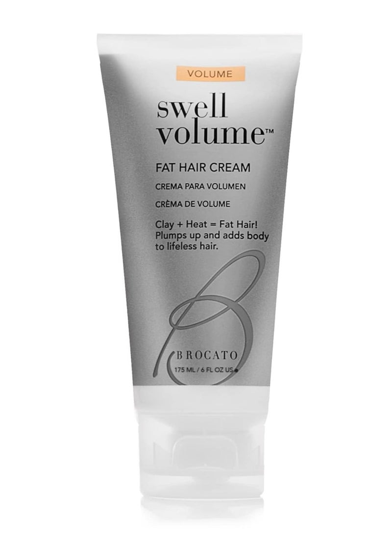Brocato Swell Volume Hair Cream, 6 Oz: Volumizing & Thickening Cream for Men & Women | Heat Activated Fat Hair Volumizer Cream Plumps, Shapes & Adds Thickness to Thin Hair | Formulated with Clay