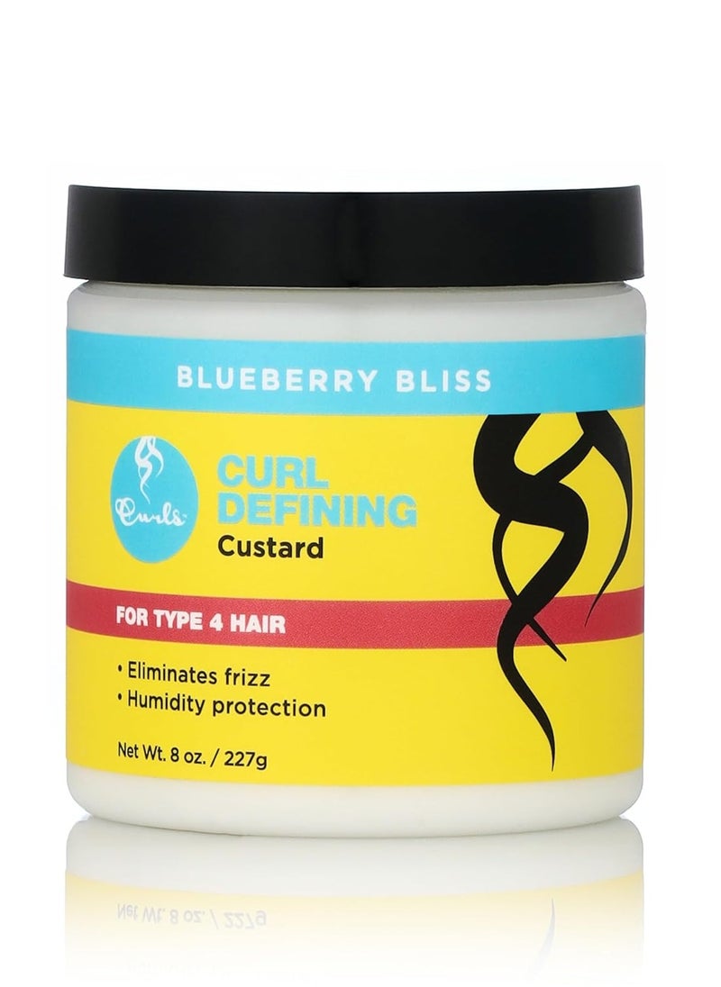 Curls Blueberry Bliss Defining Custard - 8 oz, Cream for Frizz Control & Humidity Protection, Enriched with Aloe Leaf Extract, Coconut Oil, Shea Butter & Mango Seed Butter, Type 4 Coils