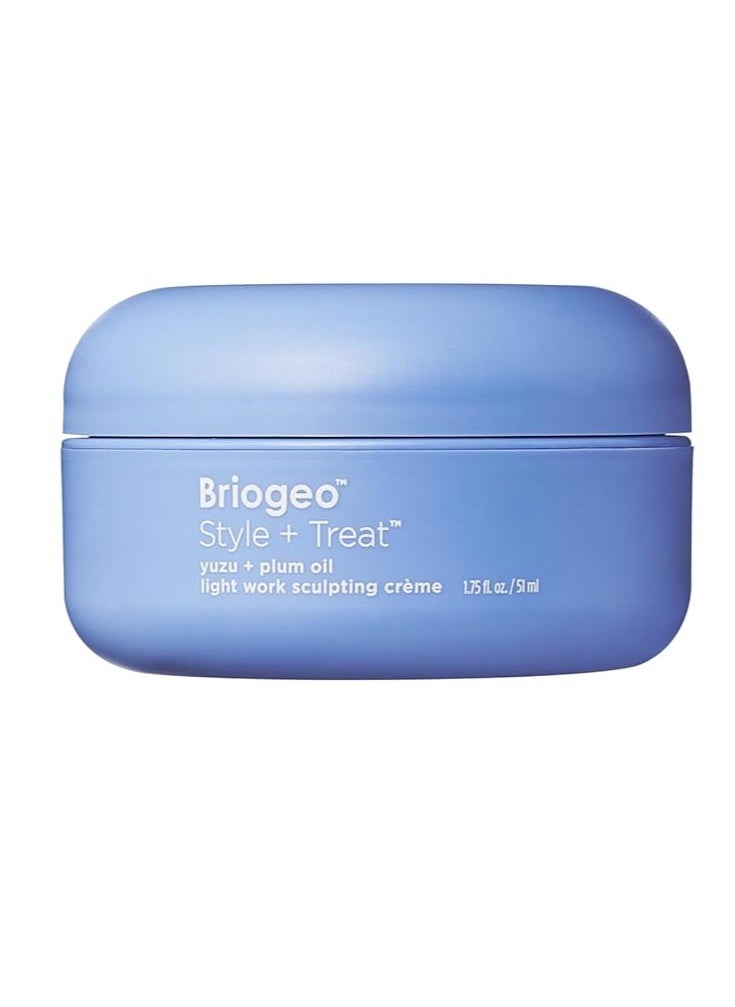 Briogeo Style + Treat Yuzu + Plum Oil Light Work Sculpting Crème, Flexible Hold Hair Pomade for Men and Women, Non-Greasy, Vegan, Buildable 24-hour Hold, Vegan, Cruelty-Free, 1.75 fl oz