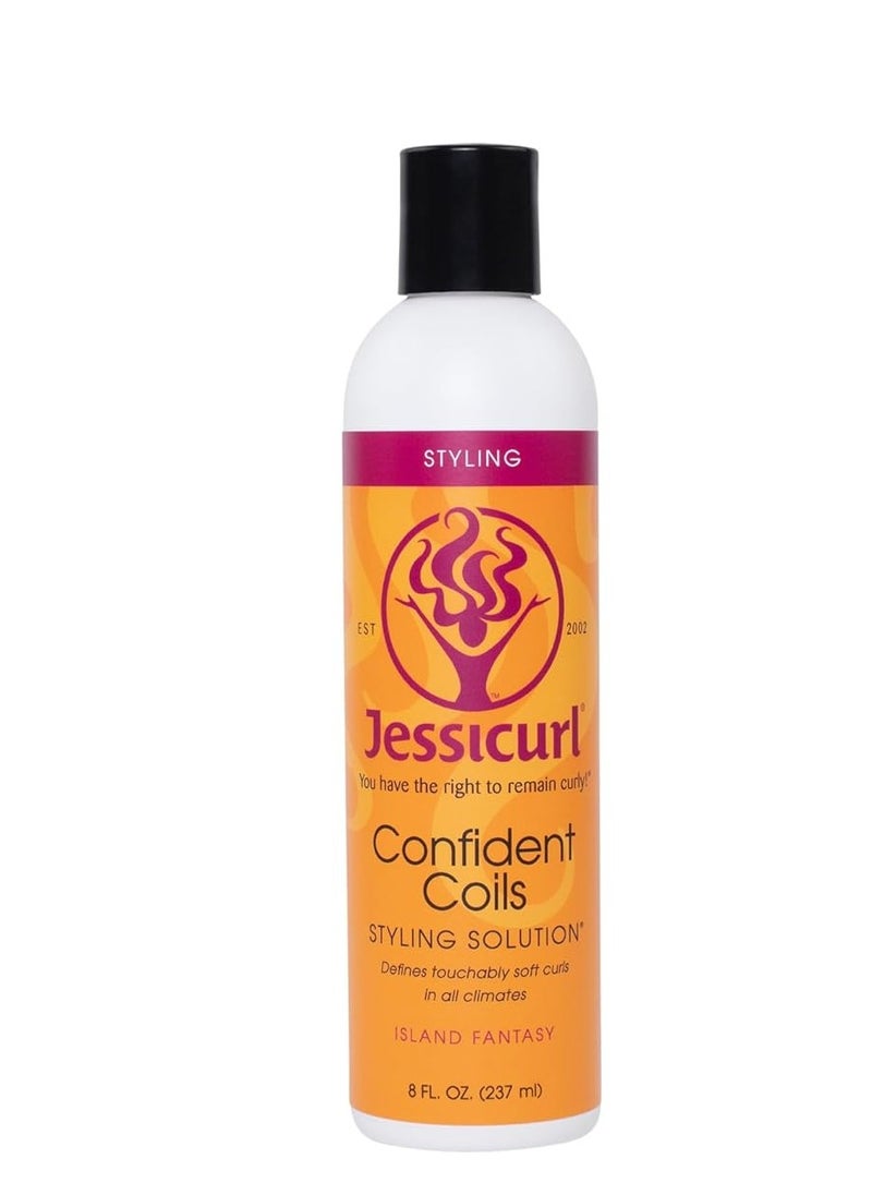 Jessicurl, Confident Coils Styling Solution, Island Fantasy, 8 Fl oz. Curl Cream for Humidity Control and Frizz Control, Curly Hair Products, Styling Cream