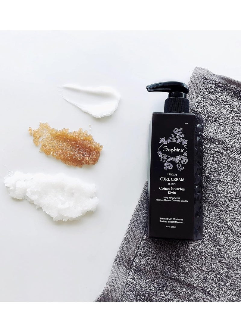 Saphira Moisturizing Curl Cream for Curly and Wavy Hair, Hair Moisturizer and Deep Conditioning for Shine and Bounce, Sulfate-Free, Paraben-Free, Vegan, 8.5 Ounce