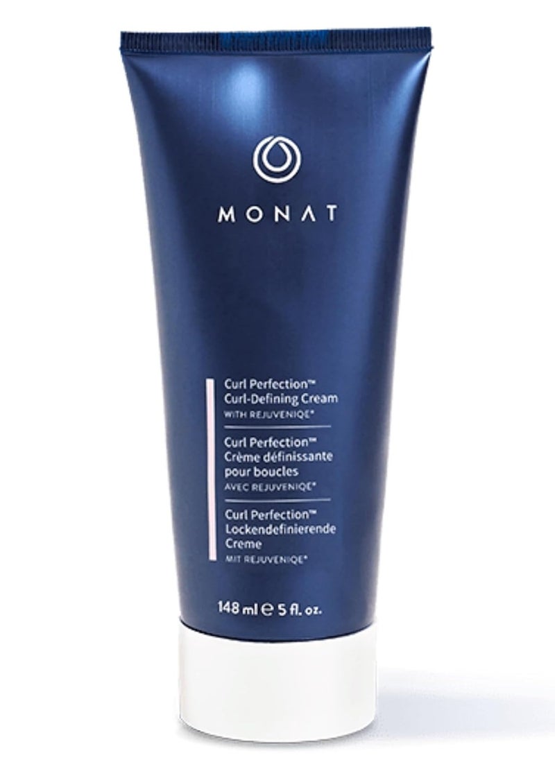 MONAT Curl Perfection™ Curl-Defining Cream Infused with Rejuvenique®, Frizz-Fighting & Moisturizing Leave-In Styling Cream- All-Day Defined, Soft & Bouncy Curls for Wavy & Curly Hair -148 ml/5 fl oz