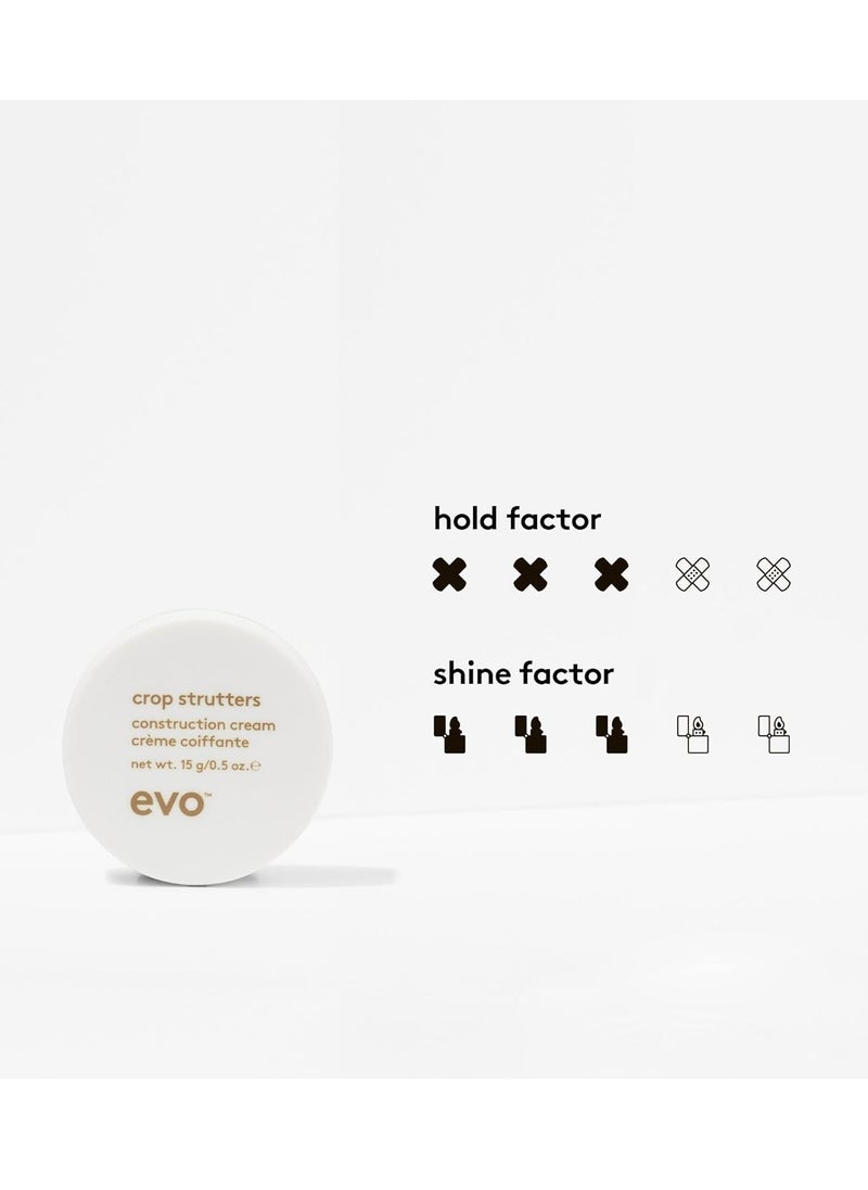 EVO Crop Strutters Construction Cream - Medium Hold Smoothing Hair Cream - Supports and Provides Definition with Medium Shine