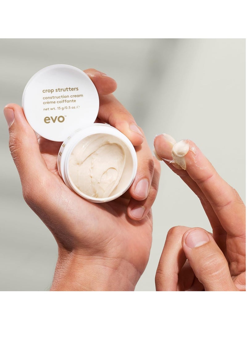 EVO Crop Strutters Construction Cream - Medium Hold Smoothing Hair Cream - Supports and Provides Definition with Medium Shine