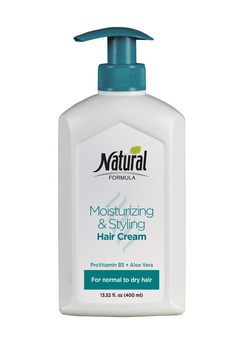 Moisturizing And Styling Hair Cream For Women And Men by Natural Formula - Hair Cream Moisturizer Enriched With Pro Vitamin B5 - Aloe Vera Hair Cream For Normal To Dry Hair - 13.5 fl. oz.