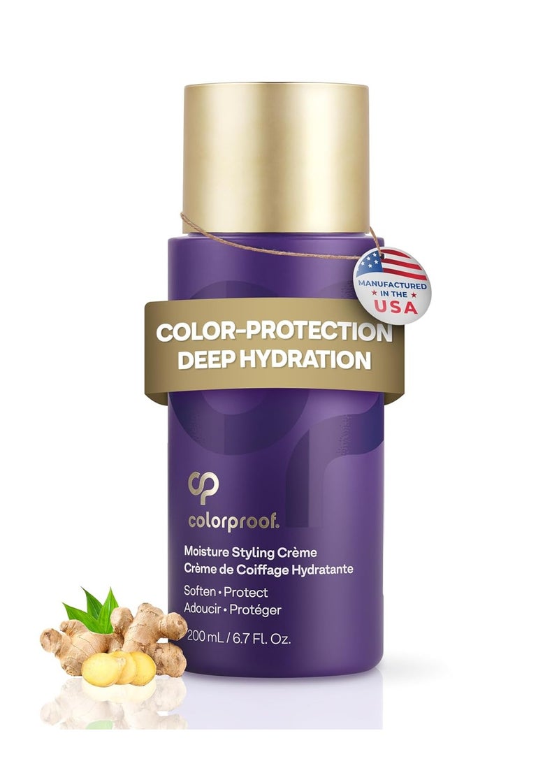 Colorproof Moisture Styling Crème 6.7FL. Oz. Leave-In Moisturizing Heat and Color Protection Cream for Smooth & Soft Finish, Gingered Amber Scent