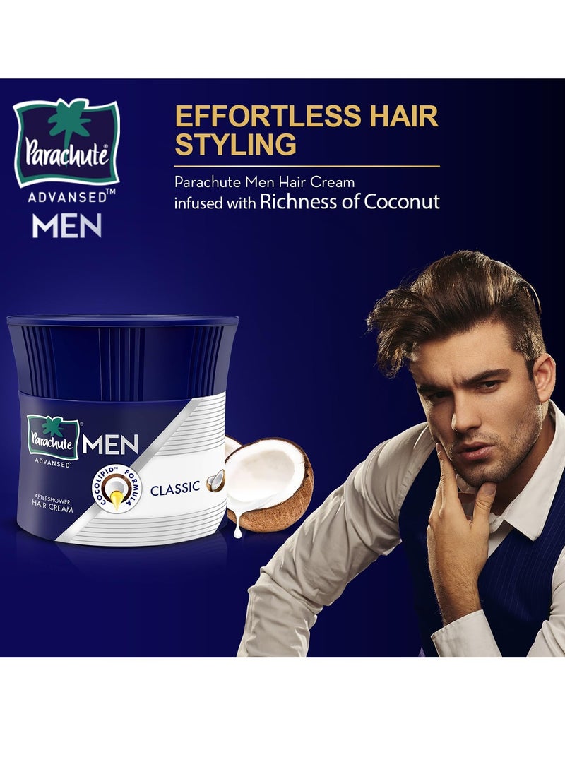 Parachute Advansed Hair Cream For Men |Hair Cream After Shower |Goodness of Coconut| Moisturizes & Strengthens Hair| For Soft, Smooth Hair| Non Sticky | 3.3 Fl.oz. | Pack of 3