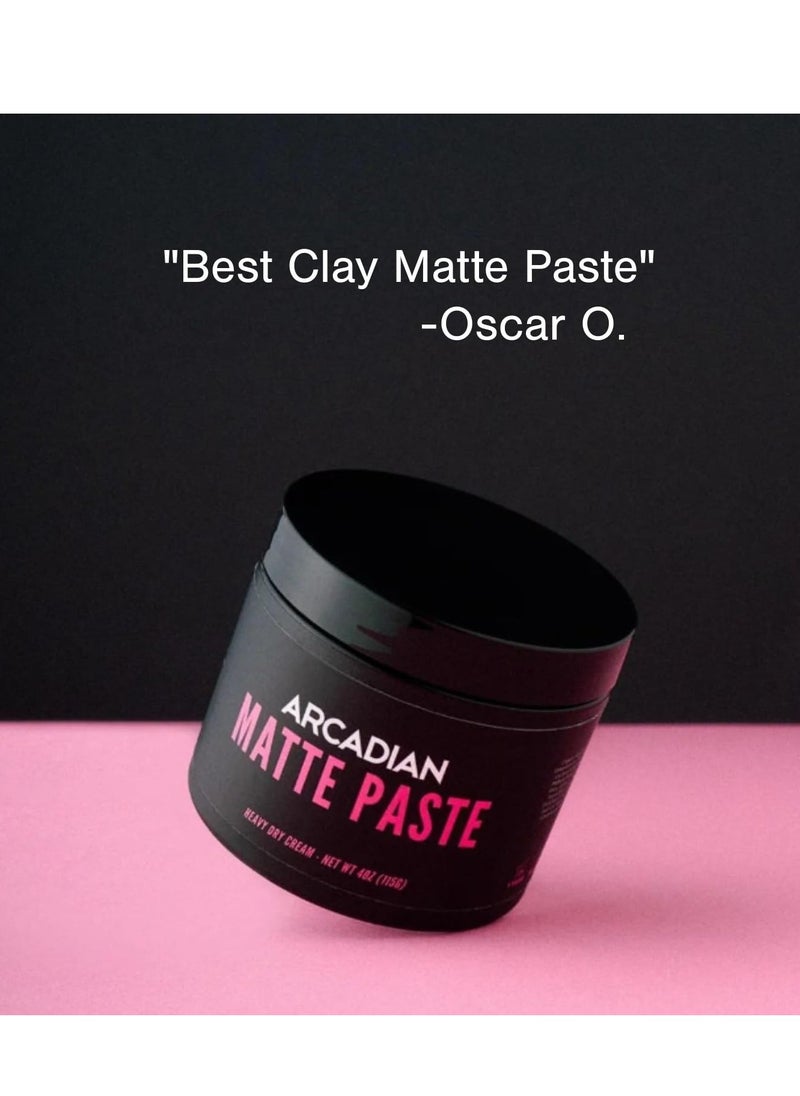 Arcadian Grooming Matte Paste – Heavy Hold, Natural Matte Finish, Hair Styling Product for Textured and Structured Looks, Suitable For All Hair Types