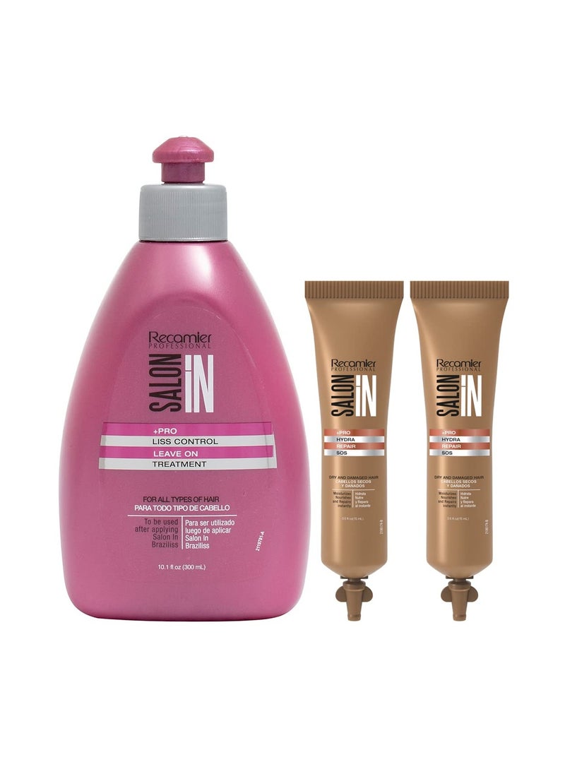 RECAMIER 34158 Professional Salon In Leave In Detangler Hair Smoothing Treatment | Combing Cream | Split End Mender | Tratamientos para el Cabello Seco y Maltratado Crema de Peinar