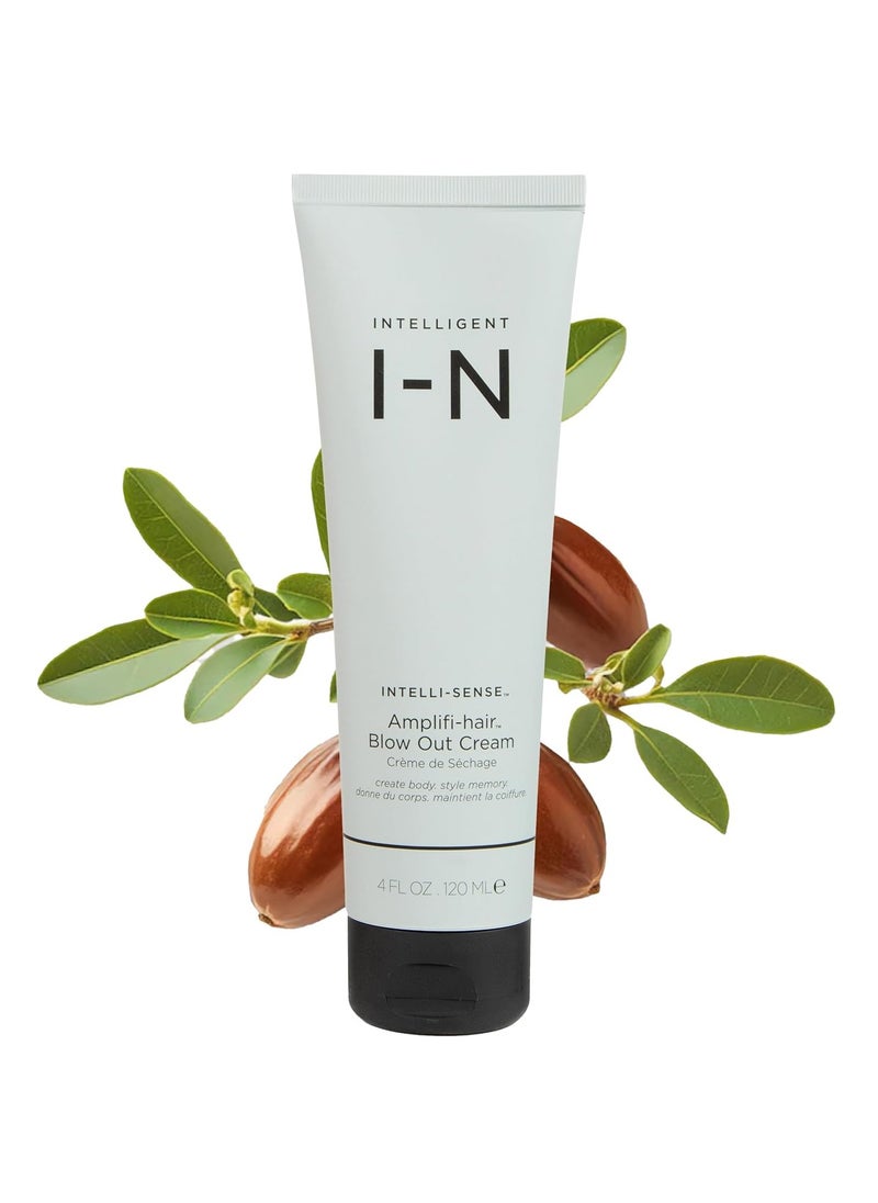 Intelligent Nutrients Amplifi-hair Blow Out Cream, Styling, Heat Protection, and Volume for All Hair Types, Vegan, 4 Oz