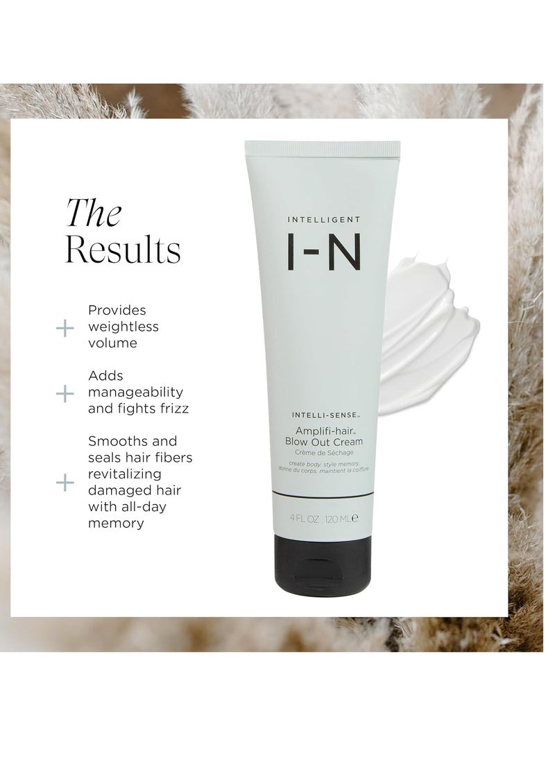 Intelligent Nutrients Amplifi-hair Blow Out Cream, Styling, Heat Protection, and Volume for All Hair Types, Vegan, 4 Oz