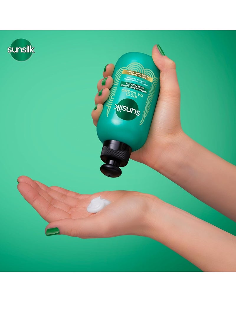 Sunsilk, Crema Districante Ricci da Sogno, Crema per Capelli Ricci Definiti, Senza Risciacquo, Formula Active Fusion, Detangling Cream, Dream Curls 6.7 Fl Oz Made in Italy [Italian Import]