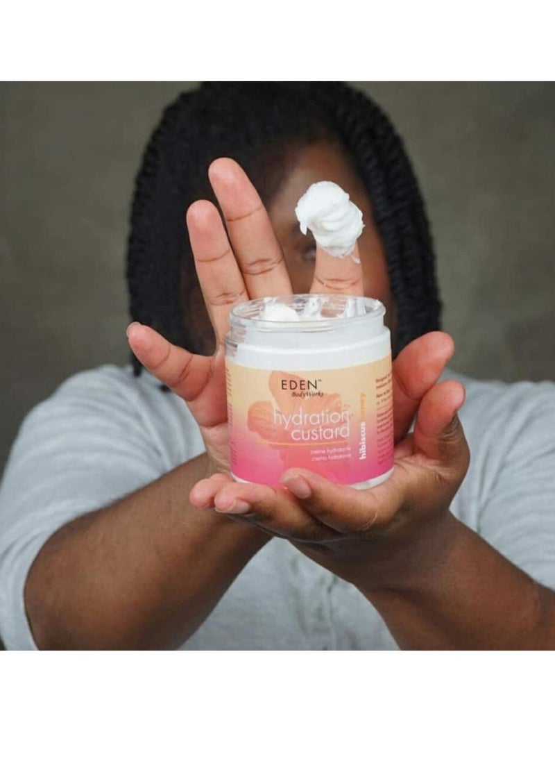 EDEN BodyWorks Hibiscus Honey Hydration Custard | 8 oz | Define Light & Bouncy Curls - Moisturize & Soften Hair